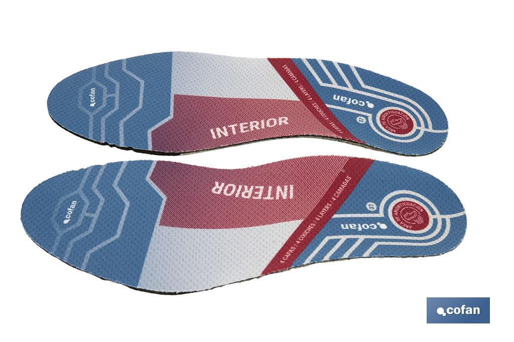 PLANTILLA 4 CAPAS PARA CALZADO PISADA INTERIOR TALLA 35