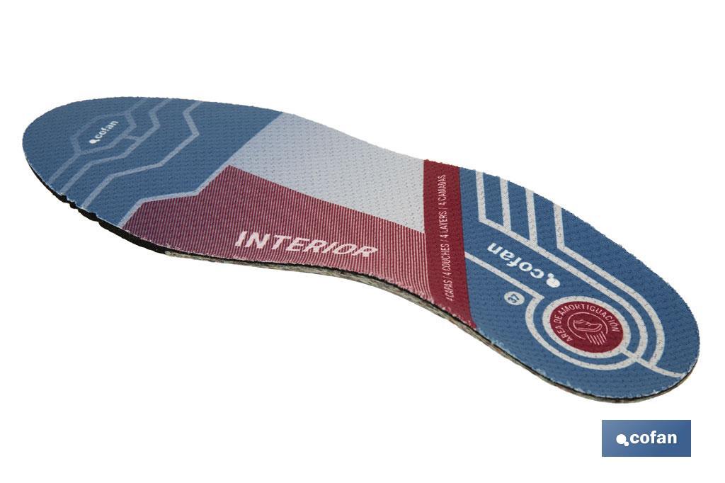 PLANTILLA 4 CAPAS PARA CALZADO PISADA INTERIOR TALLA 35