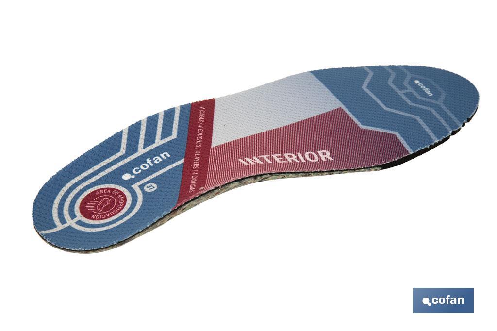 PLANTILLA 4 CAPAS PARA CALZADO PISADA INTERIOR TALLA 35