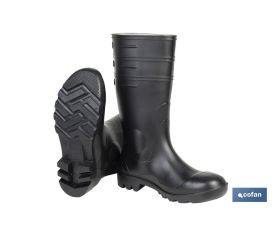 Botas de agua altas S-5 | Calzado de seguridad | Color: negro | Protección reforzada | Disponible desde la talla 38 hasta la 47