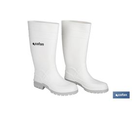 Bota de Agua | Alta | Fabricada en PVC | Color Blanco | Suela Antideslizante y Resistente a la Abrasión