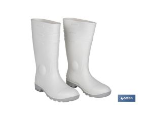Bota de Agua | Alta de Seguridad S-4 | Color Blanco | Puntera de Acero | Fabricada en PVC-Nitrilo