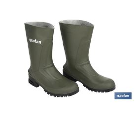 Bota de Agua | Media Caña | Fabricada PVC | Color Verde | Suela Antideslizante