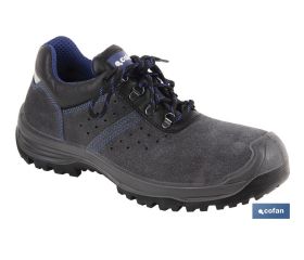 Zapato de Serraje | Color Gris | Seguridad S1P+SRC |Modelo Myron | Puntera de Carbono Light