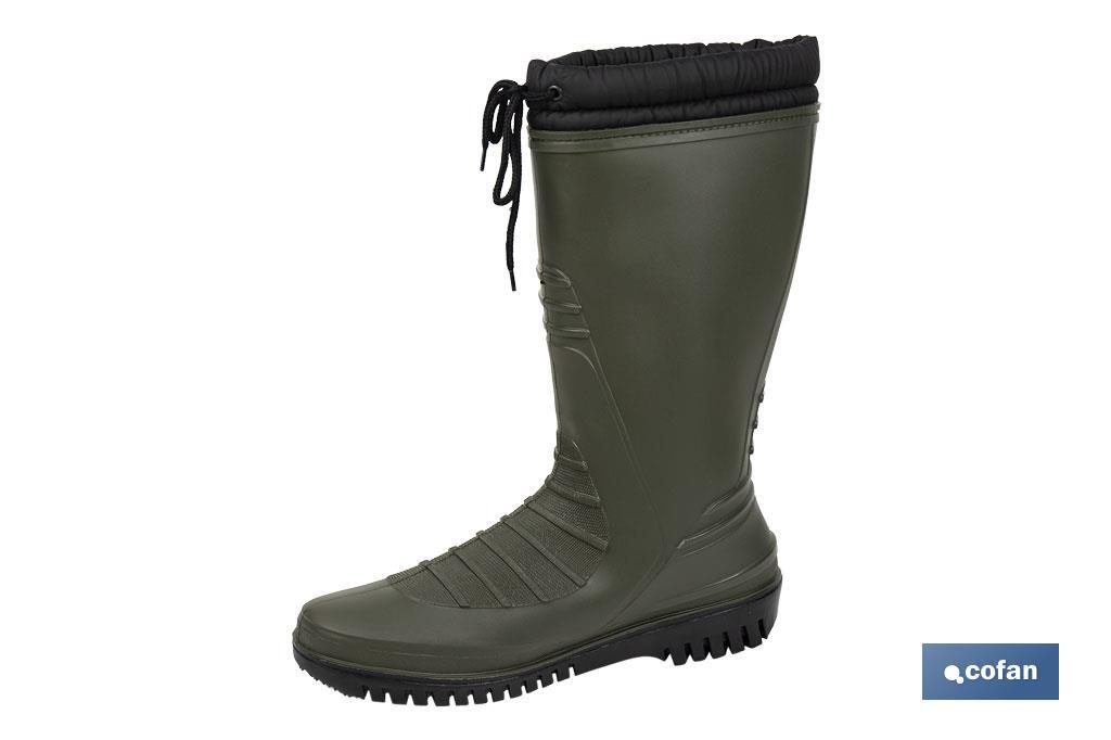 BOTA DE AGUA VERDE/NEGRA CON FORRO POLAR TALLA 36