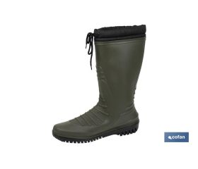 BOTA DE AGUA VERDE/NEGRA CON FORRO POLAR TALLA 47