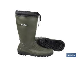 BOTA DE AGUA VERDE/NEGRA CON FORRO POLAR TALLA 47