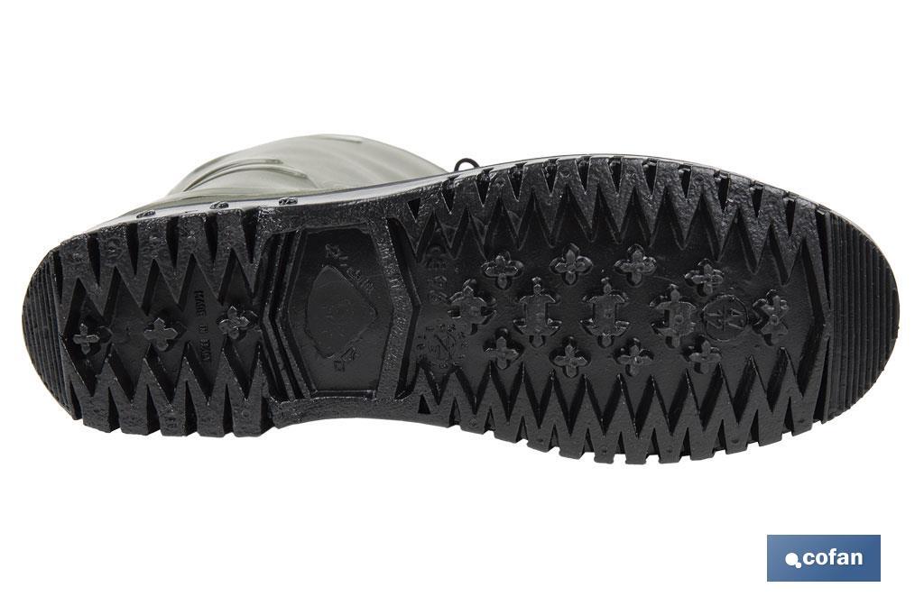 BOTA DE AGUA VERDE/NEGRA CON FORRO POLAR TALLA 36