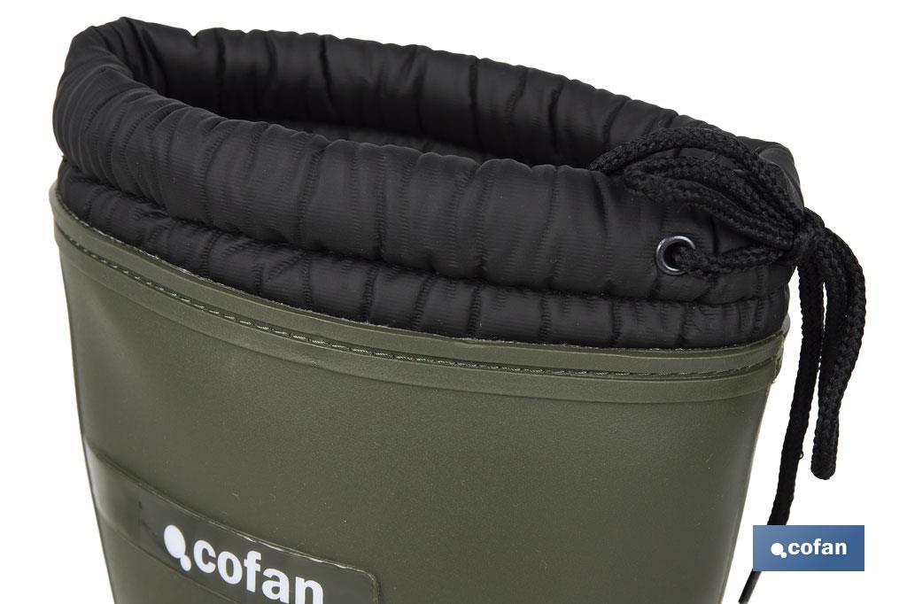 BOTA DE AGUA VERDE/NEGRA CON FORRO POLAR TALLA 36