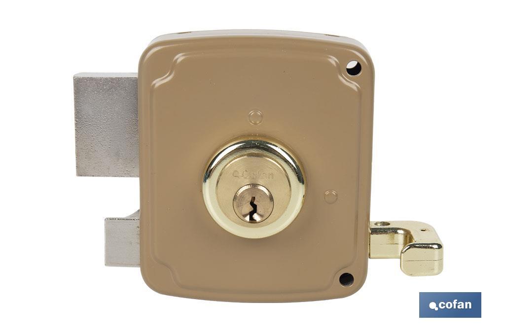 CERRADURA SOBREPONER C/CERRADERO 80mm DERECHA