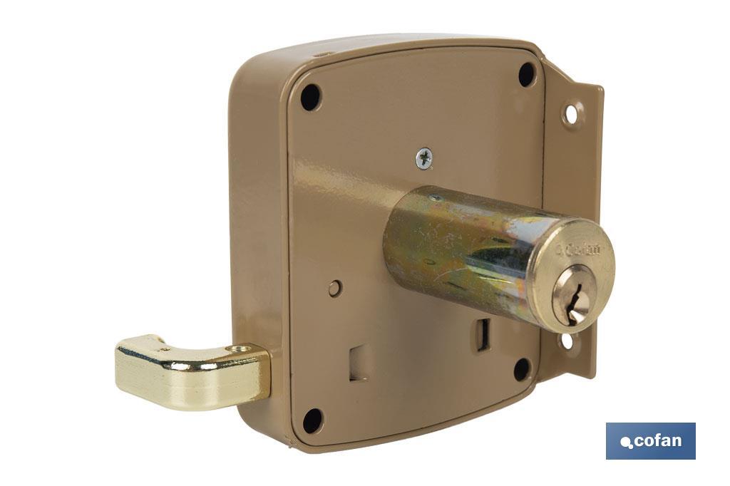 CERRADURA SOBREPONER C/CERRADERO 80mm DERECHA