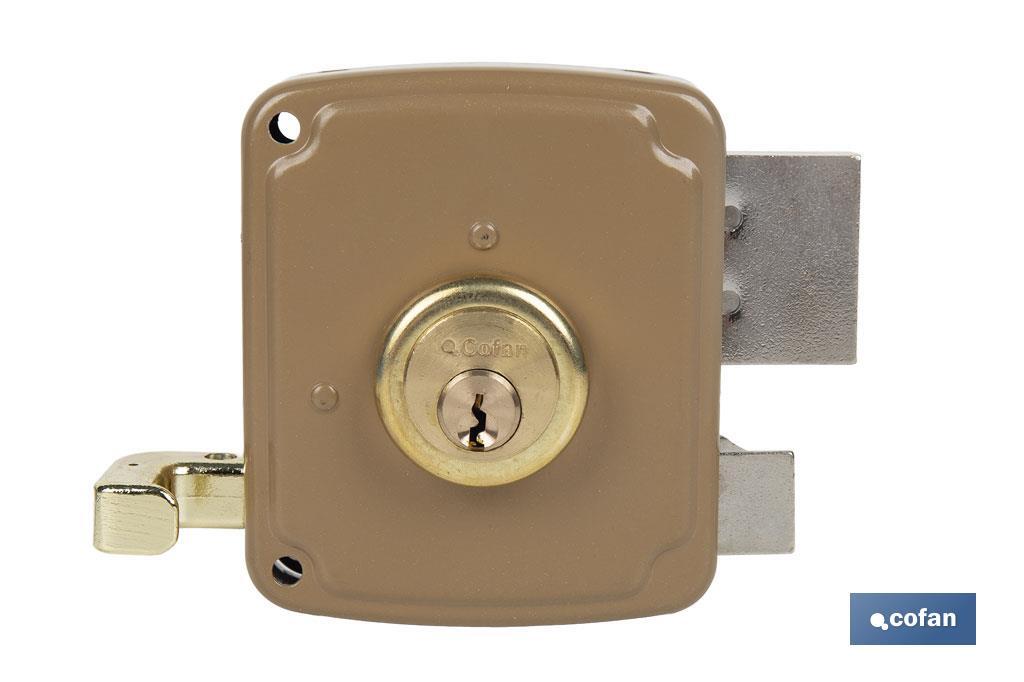 CERRADURA SOBREPONER C/CERRADERO 80mm IZQUERDA