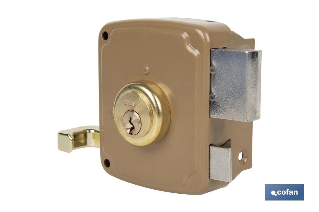 CERRADURA SOBREPONER C/CERRADERO 80mm IZQUERDA