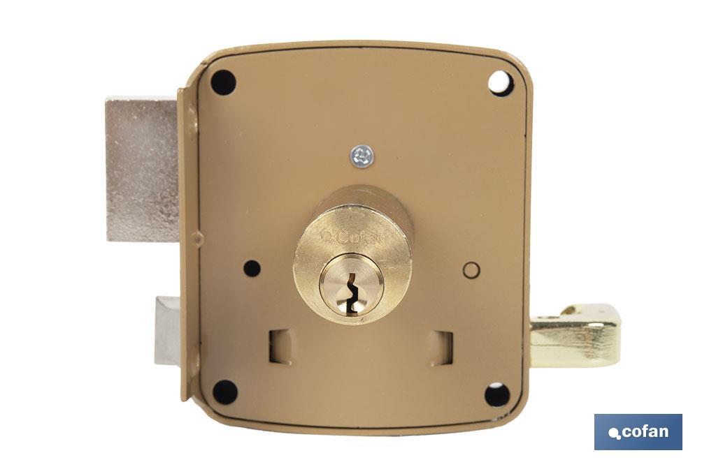 CERRADURA SOBREPONER C/CERRADERO 80mm IZQUERDA