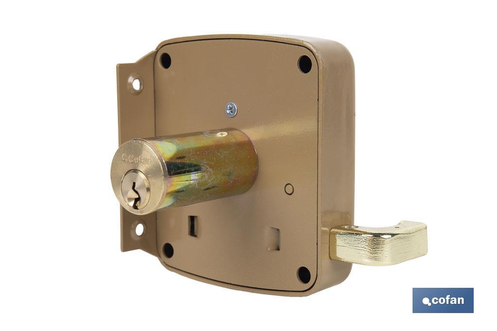 CERRADURA SOBREPONER C/CERRADERO 80mm IZQUERDA