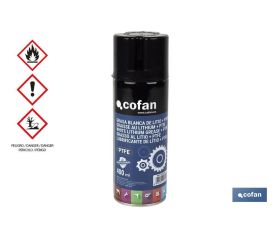 Grasa blanca de litio + PTFE 400 ml | En spray con aditivo de PTFE | Spray de lubricante líquido