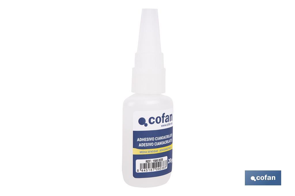ADHESIVO CIANOACRILATO. MEDIA DENSIDAD 20 G