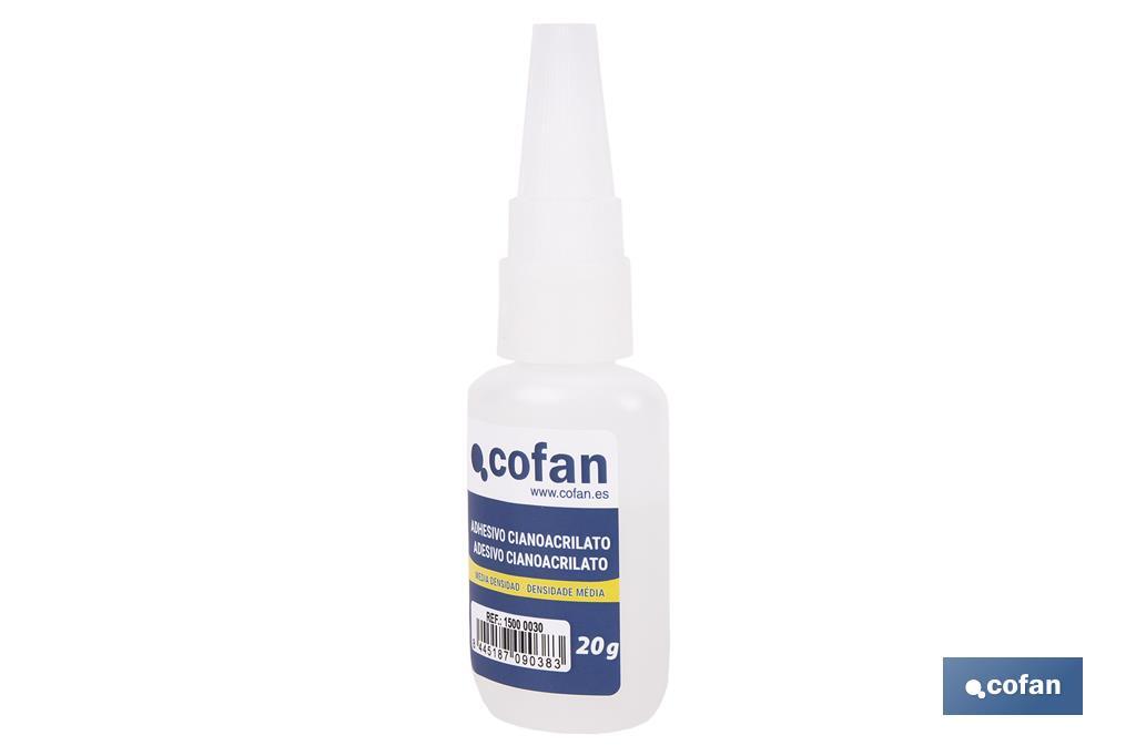 ADHESIVO CIANOACRILATO. MEDIA DENSIDAD 20 G