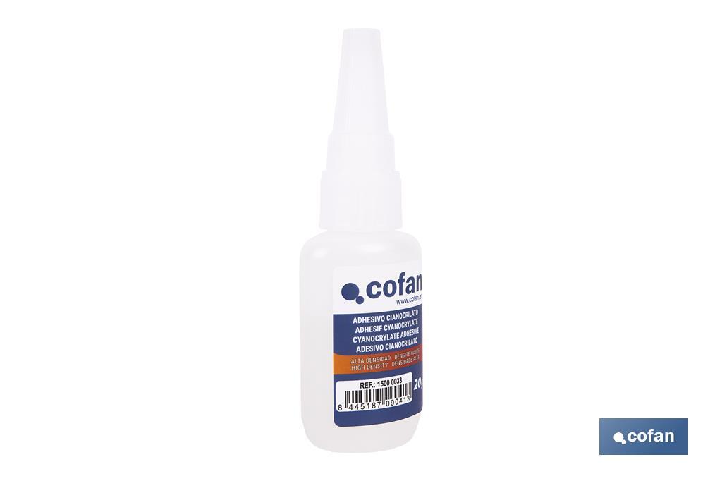 ADHESIVO CIANOACRILATO. ALTA DENSIDAD 20 G