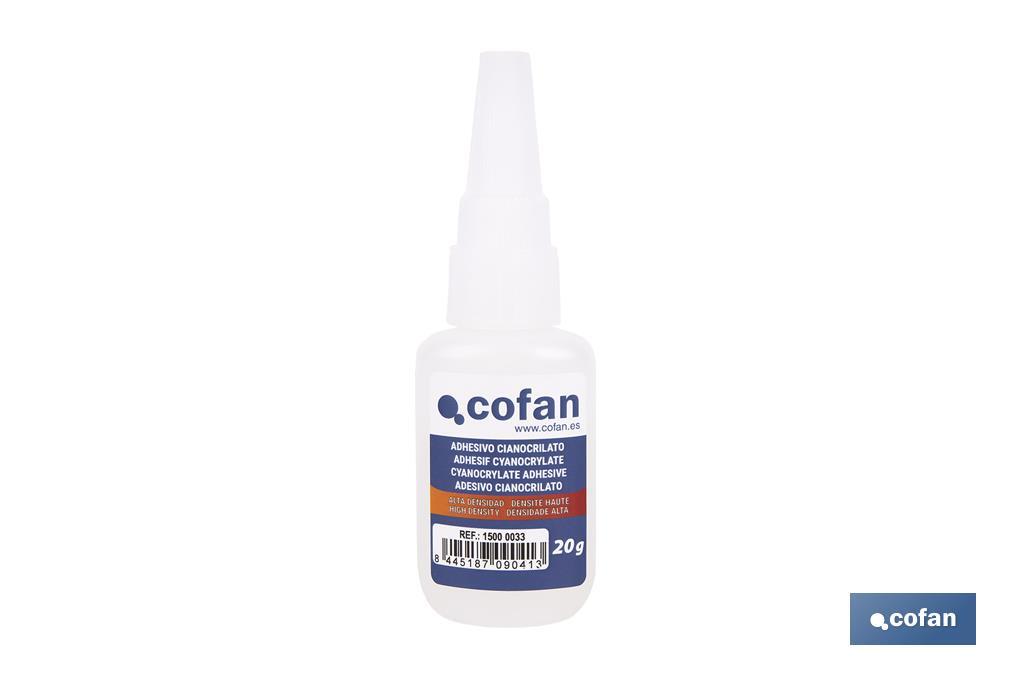 ADHESIVO CIANOACRILATO. ALTA DENSIDAD 20 G