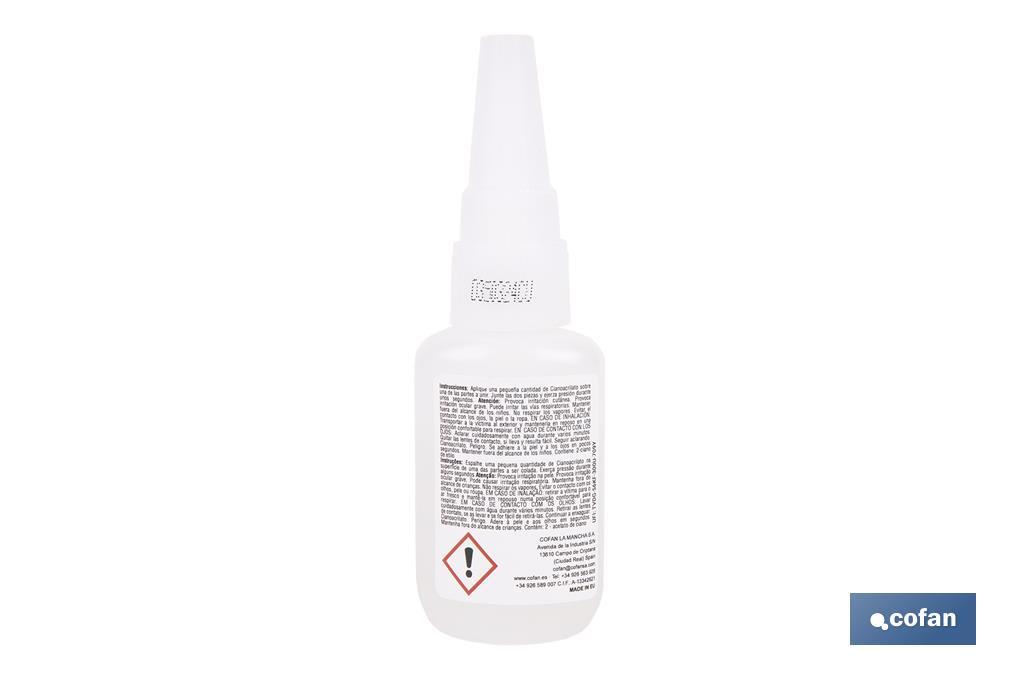 ADHESIVO CIANOACRILATO. ALTA DENSIDAD 20 G