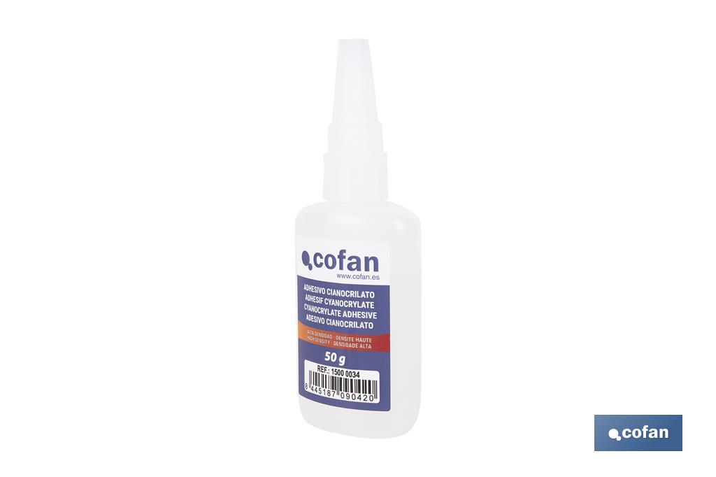 ADHESIVO CIANOACRILATO. ALTA DENSIDAD 50 G