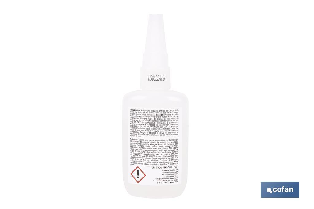 ADHESIVO CIANOACRILATO. ALTA DENSIDAD 50 G