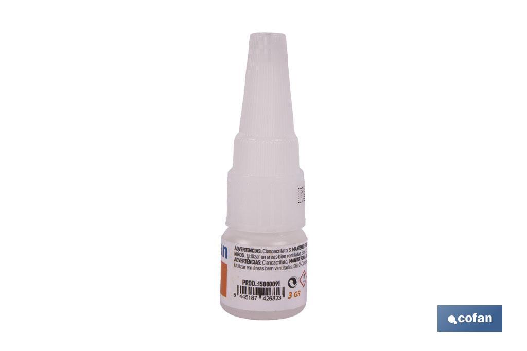 ADHESIVO CIANOACRILATO. ALTA DENSIDAD 3 G