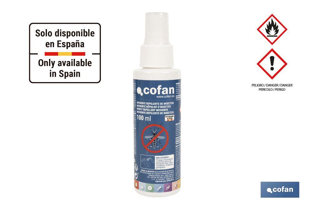 Repelente de insectos | Protección duradera contra mosquitos y garrapatas | Uso seguro para toda la familia | Capacidad: 100 ml | Uso no profesional