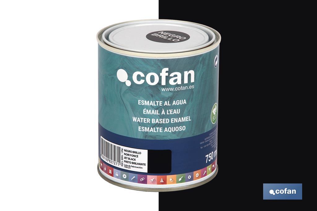 ESMALTE AL AGUA (750 ML) NEGRO BRILLO