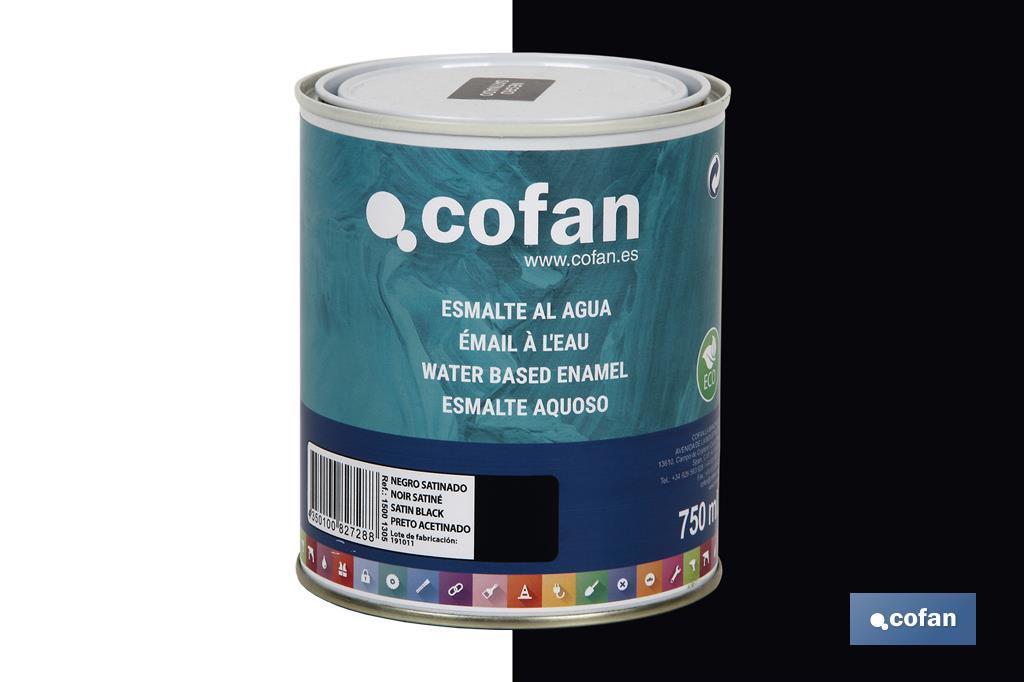 ESMALTE AL AGUA (750 ML) NEGRO SATINADO