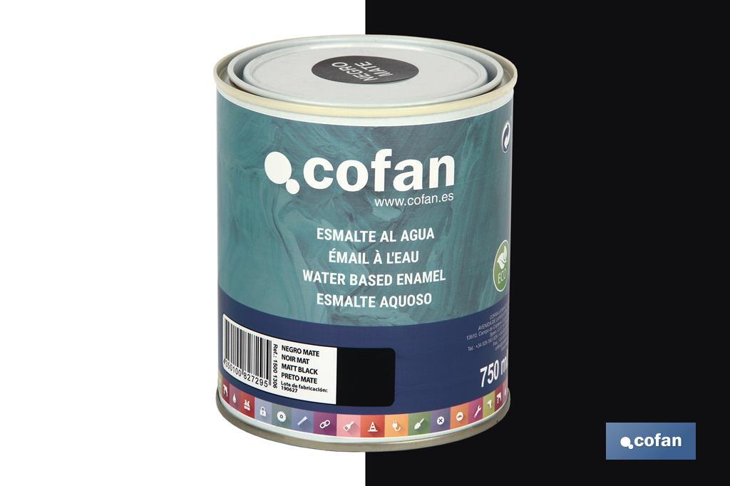 ESMALTE AL AGUA (750 ML) NEGRO MATE