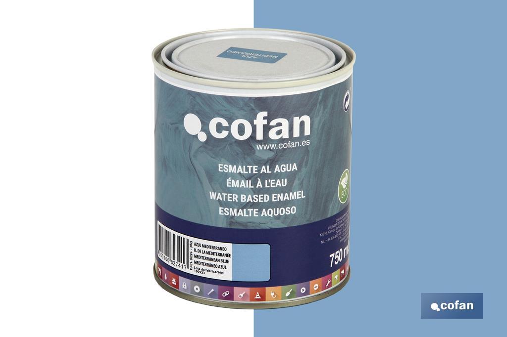 ESMALTE AL AGUA (750 ML) AZUL MEDITERRANEO BRILLO