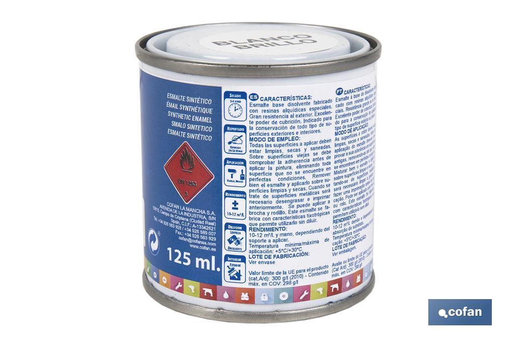 ESMALTE SINTÉTICO (125 ML) BLANCO BRILLO
