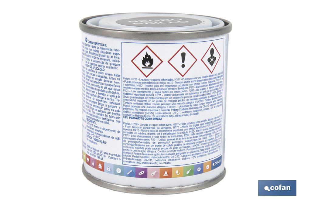 ESMALTE SINTÉTICO (125 ML) NEGRO BRILLO