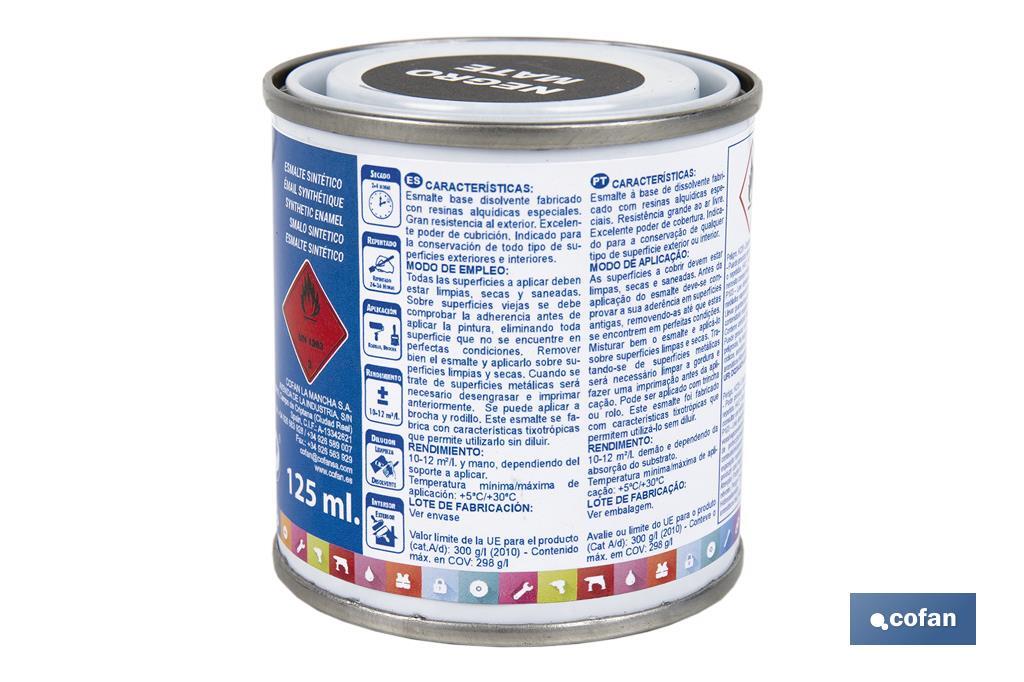 ESMALTE SINTÉTICO (125 ML) NEGRO MATE