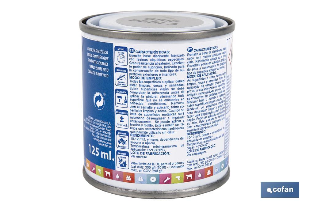 ESMALTE SINTÉTICO (125 ML) GRIS PERLA