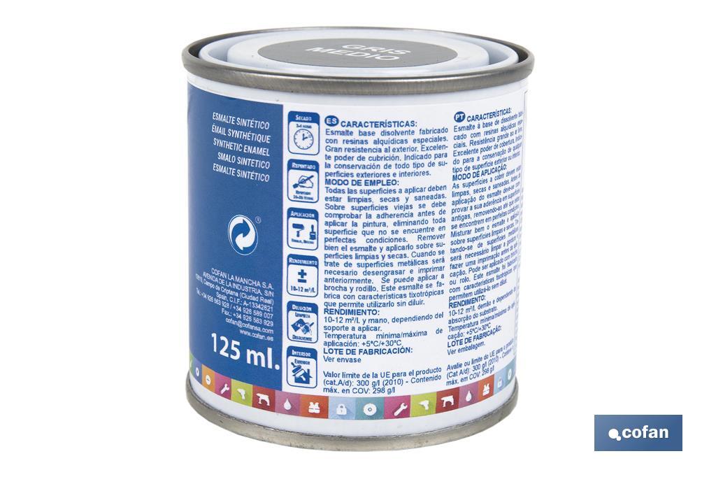 ESMALTE SINTÉTICO (125 ML) GRIS MEDIO