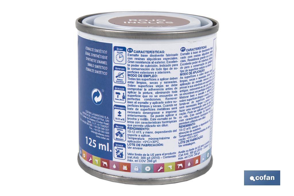 ESMALTE SINTÉTICO (125 ML) ROJO INGLÉS