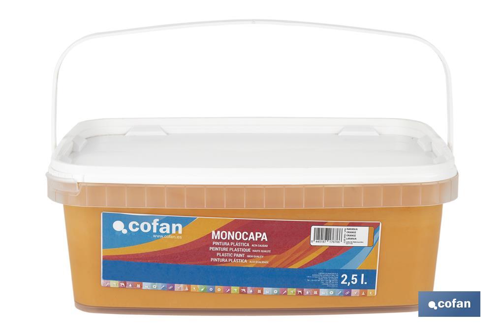 PINTURA PLÁSTICA MONOCAPA Naranja (2,5 LT