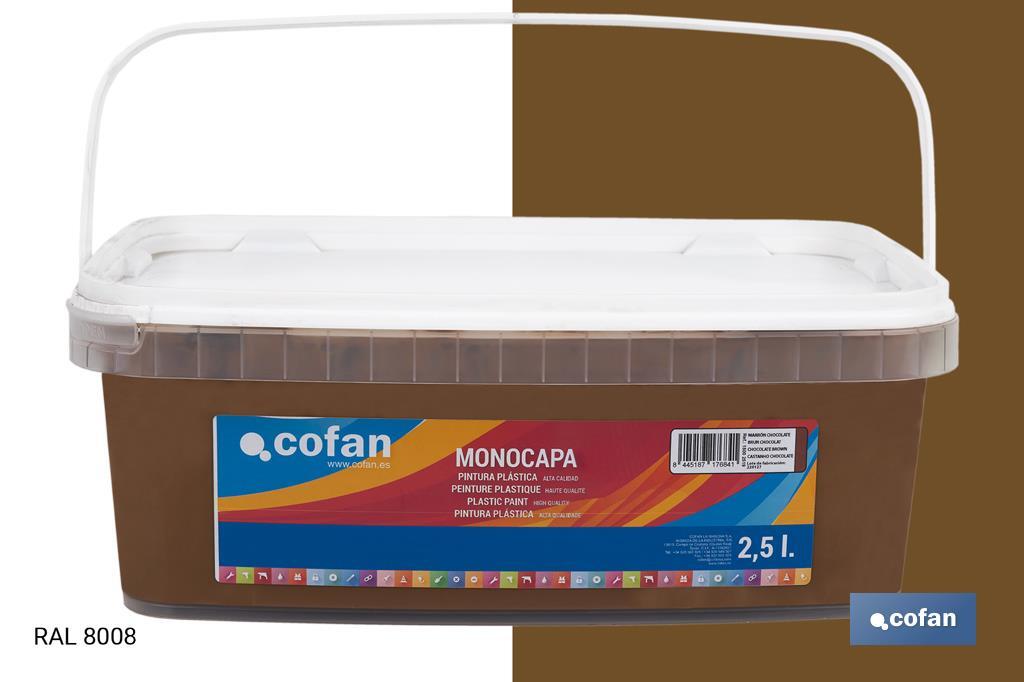 PINTURA PLÁSTICA MONOCAPA Marron Choco. (2,5 LT)