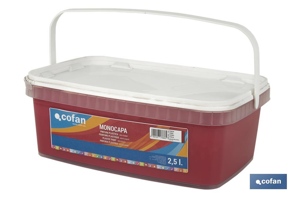 PINTURA PLÁSTICA MONOCAPA Cereza (2,5 LT)
