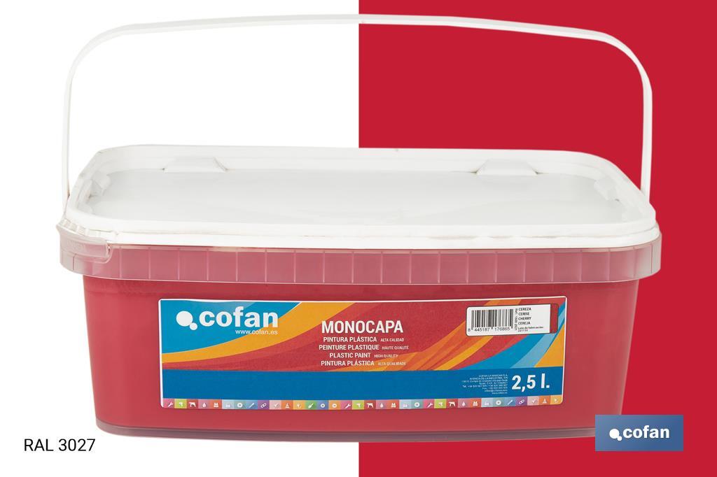 PINTURA PLÁSTICA MONOCAPA Cereza (2,5 LT)