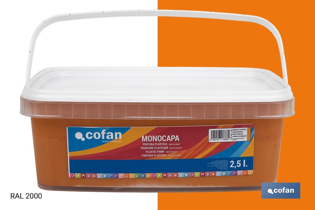 PINTURA PLÁSTICA MONOCAPA Naranja Tostado (2,5 LT)