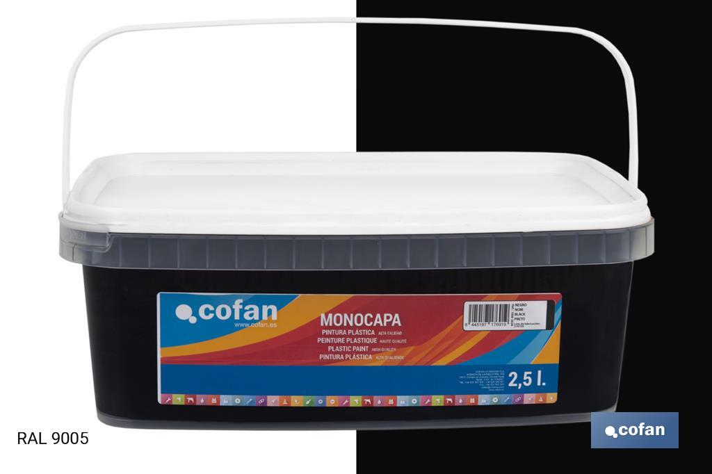 PINTURA PLÁSTICA MONOCAPA Negro (2,5 LT)
