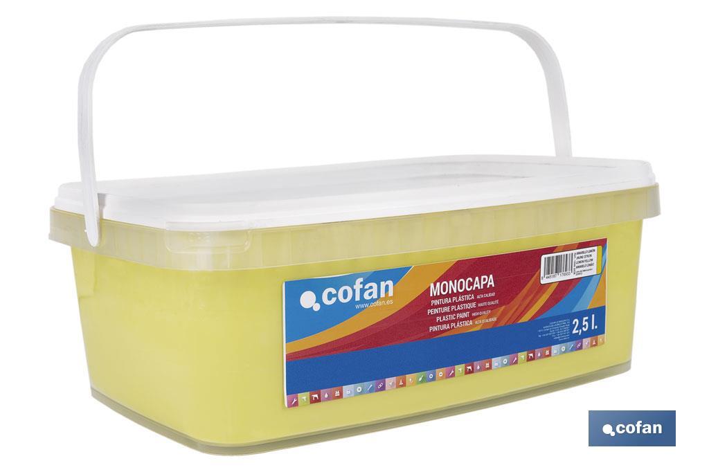PINTURA PLÁSTICA MONOCAPA Amarillo Limón (2,5 LT)