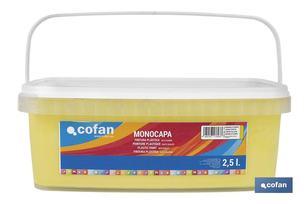 PINTURA PLÁSTICA MONOCAPA Amarillo Limón (2,5 LT)