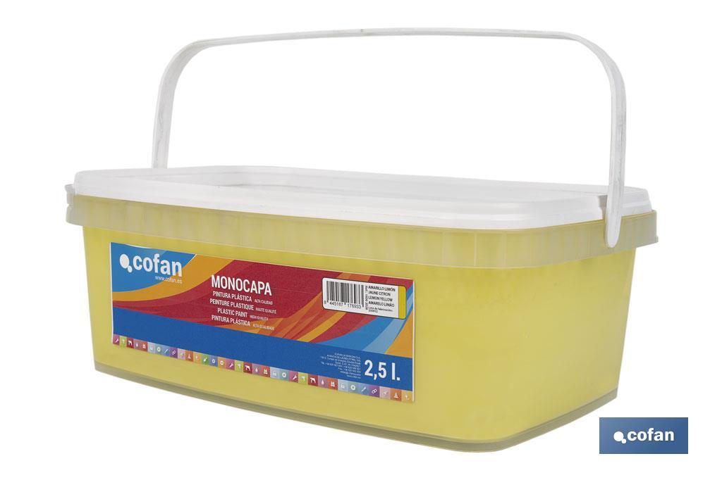 PINTURA PLÁSTICA MONOCAPA Amarillo Limón (2,5 LT)