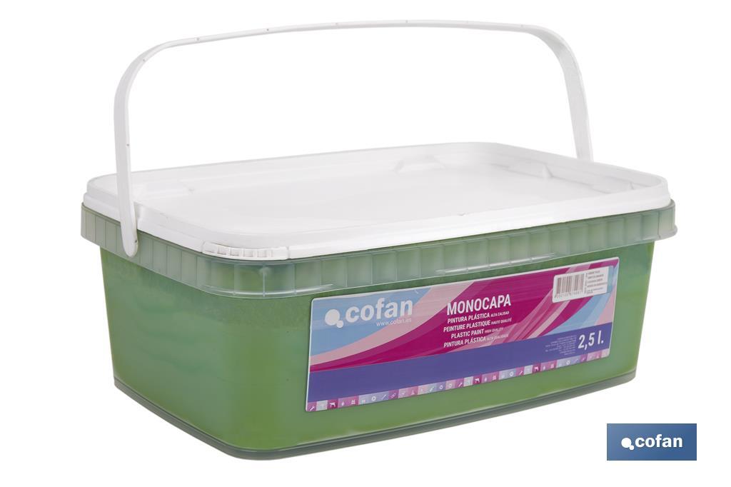PINTURA PLÁSTICA MONOCAPA Verde Yuca (2,5 LT)