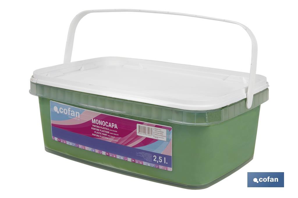 PINTURA PLÁSTICA MONOCAPA Verde Yuca (2,5 LT)